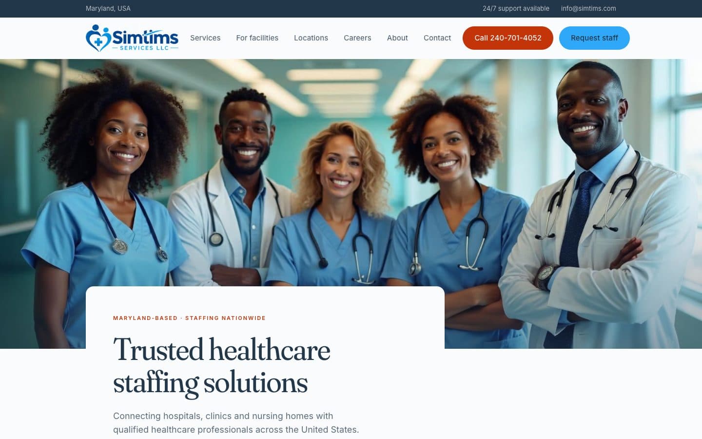 Simtims Services website